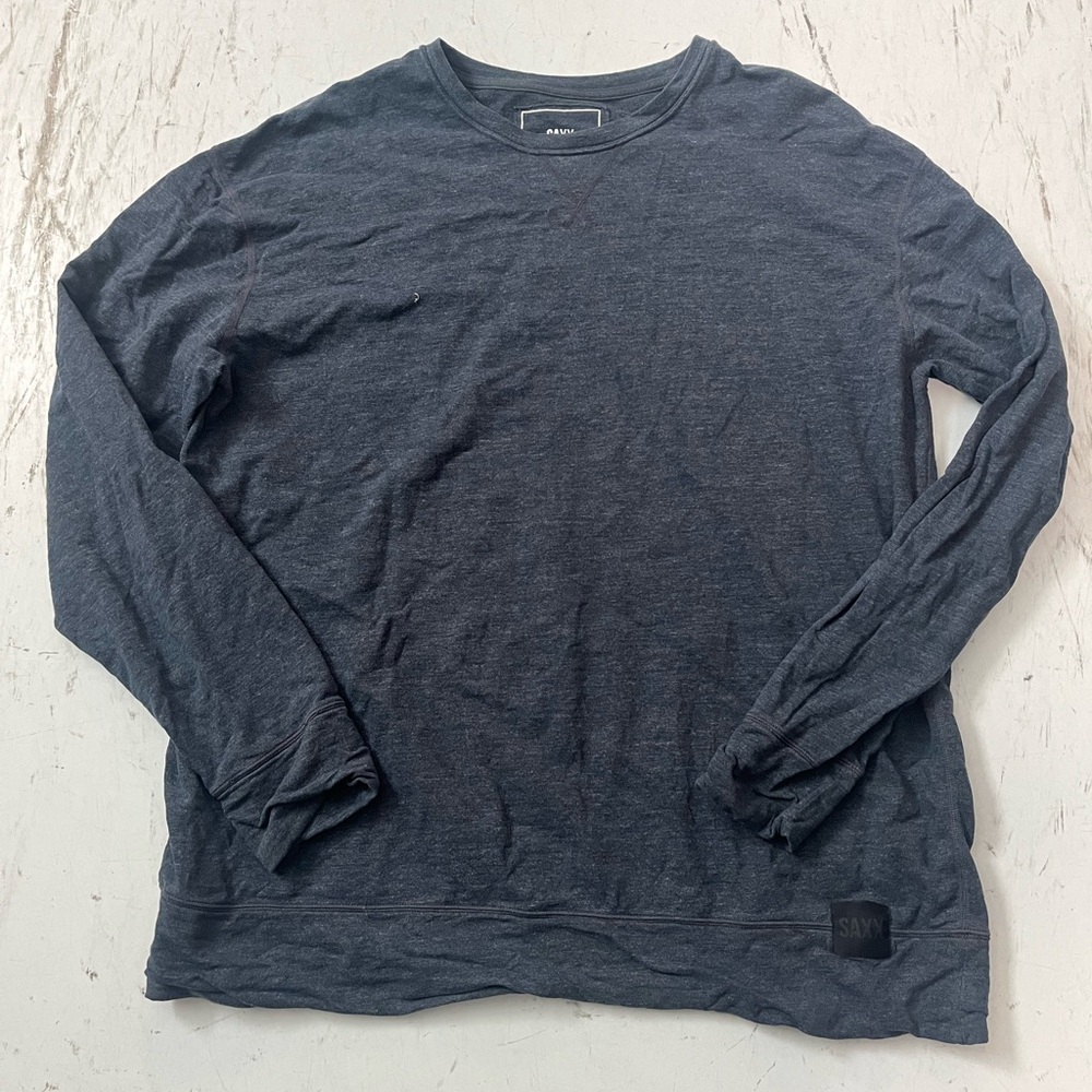 Saxx Blue Long Sleeve Crewneck Mens Large